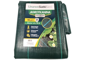 Agrotkanina 110g 1,6x10m Premium. Zielona agrowłóknina ogrodowa z filtrem UV 3%. Linarem SiatkiSieci
