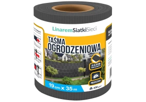 Taśma ogrodzeniowa antracyt 19cmx35m Linarem 450g/m2. Osłona na ogrodzenie panelowe. 